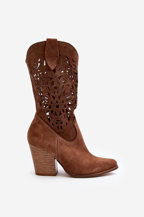 Dámske topánky Openwork na Zazoo 3414 Suede Post Brown