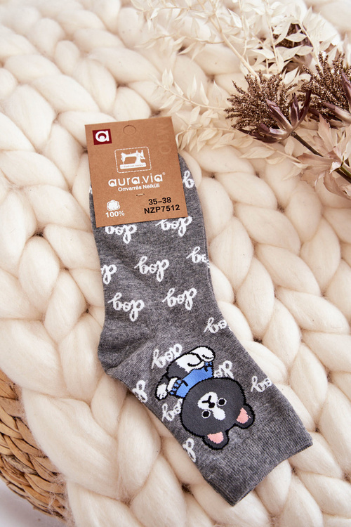 Dámske bavlnené ponožky tmavošedé