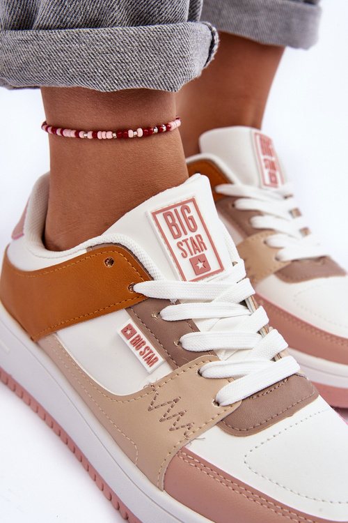 Dámské sportovní boty Sneakersy Big Star MM274355 hnědě-růžové
