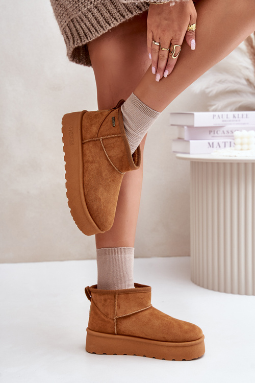 Nízke Snehové Topánky Na Platforme Big Star OO274A098 Camel