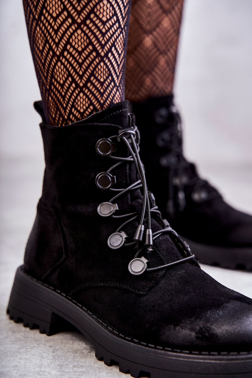 Ženské semišné izolované topánky s Welt Black Helia