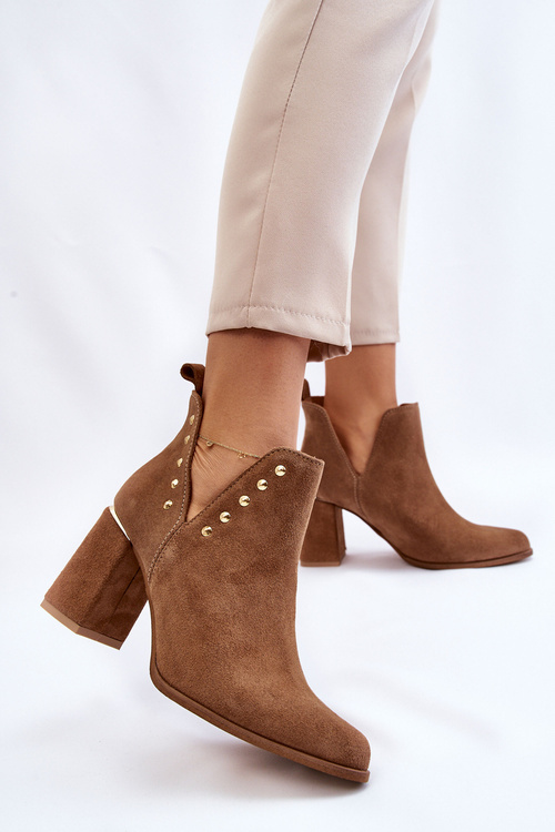 Dámske semišové topánky s výrezmi Lewski 3075 Camel