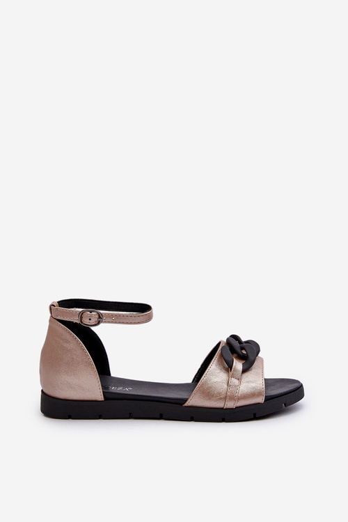 Dámské Ploché Sandály S Řetízkem Vinceza 17320 Zlaté