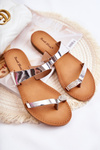 Ženské lakované striebro Jimena Flip -flops
