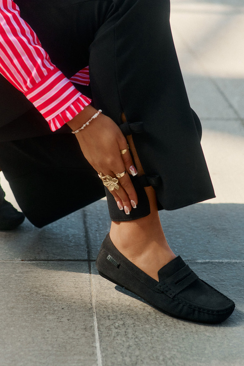 Dámske semišové mokasíny Big Star RR274948 Čierne