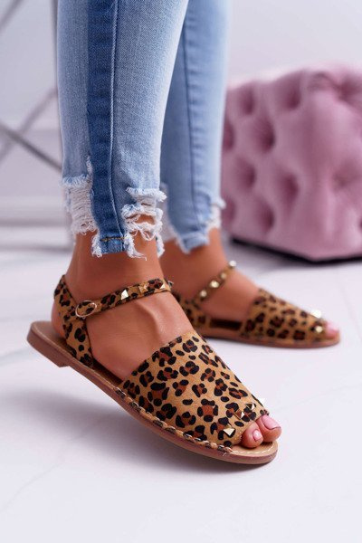 Dámské Sandály Lu Boo semišove Leopard Silena