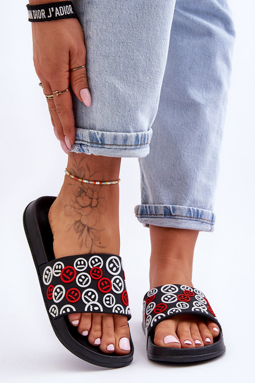 Dámské pantofle S Emotikony Černá Cosette