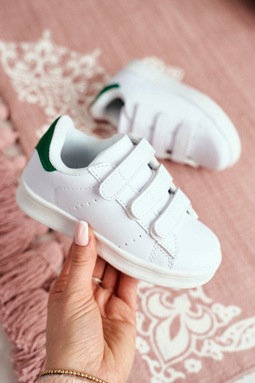 Detské športové topánky pre biele a zelené suchý zips fifi