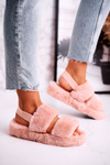 Dámské Kožešinové Oranžové Papuče Cotton Candy