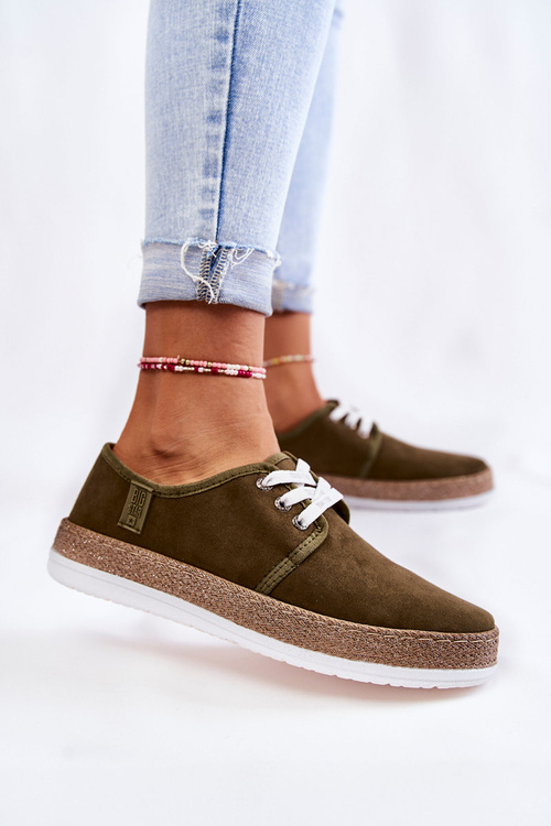 Dámské nízké tenisky Memory Foam System Big Star KK276007 Khaki