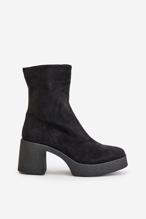 Dámské Botky Na Platformě A Masivním Podpatku S.Barski HY42-739 Černé