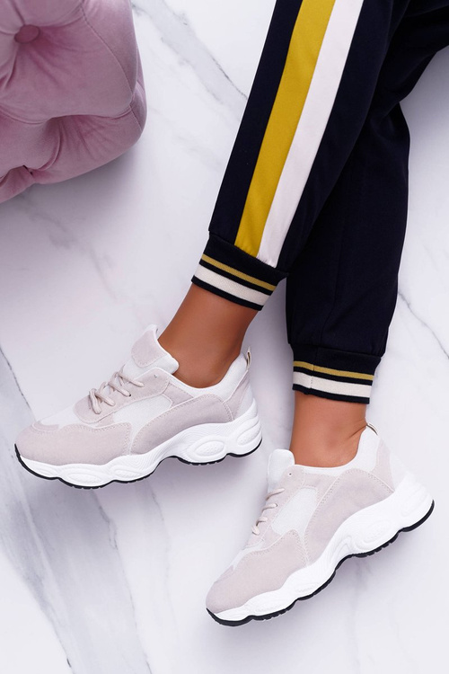 Dámská Sportovní Obuv Semišové Béžové Bílé Lollipop