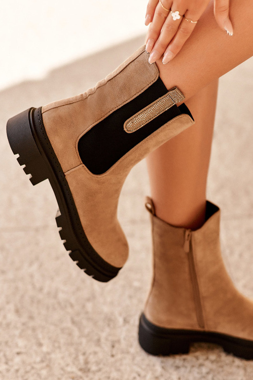 Chelsea Boots Dámska semišová béžová Alexetta