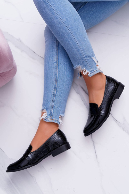 Women's Polobotky Slip-on Kožené Černé Dynasty