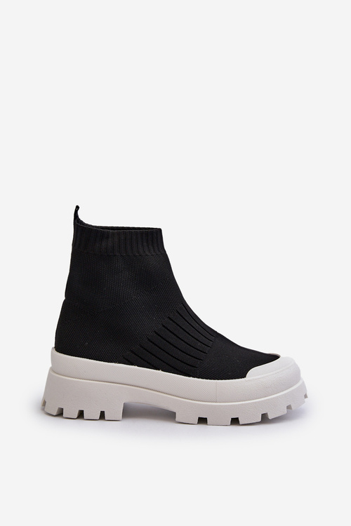 Dámske topánky s ponožkovitým zvrškom čiernej farby Fiename