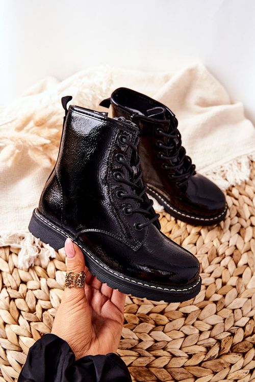 Dětské Izolované Boty Lakované Černé Gessa