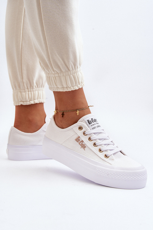 Biele Dámske Tenisky na Platforme Lee Cooper LCW-24-31-2725