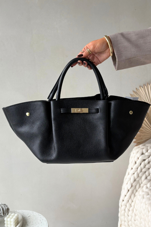 kabelka z pravé kůže černá Fiorenza