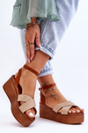 Dámske pohodlné sandále Brown-Beige Sandals Laurie