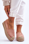 Espadrilky Na Slaměné Platformě Růžové Highway