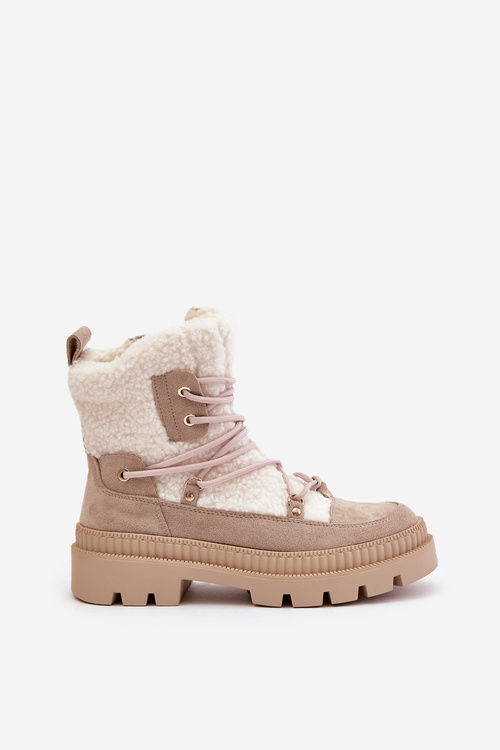 Boty S Kožíškem Typu Beránek Béžové Merilana