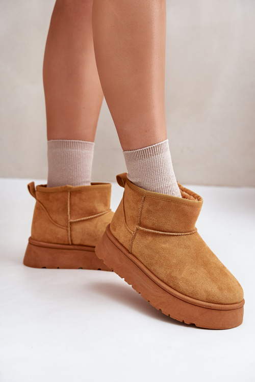 Nízké dámské sněhule na platformě s teplou podšívkou Camel Saldren