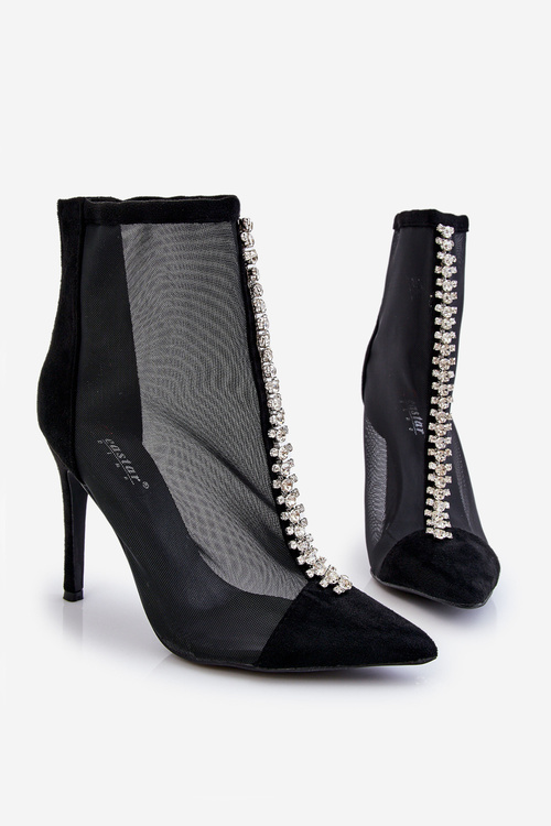 Módní dámské boty Mesh Stiletto Černé Rummi