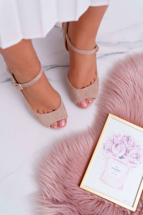 Dámské Sandály Na Podpatku Sergio Leone SK808 Béžové Dali