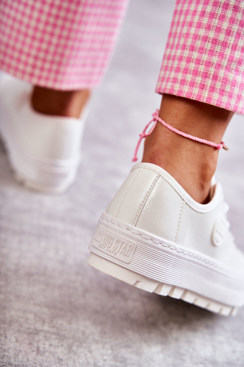 Módní lakované tenisky Big Star KK274045 Bílá