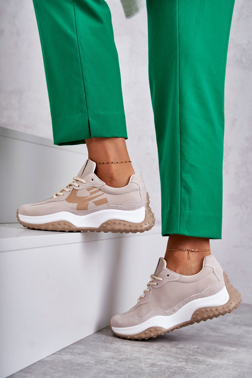 Dámská sportovní obuv vázaná béžová Tolea