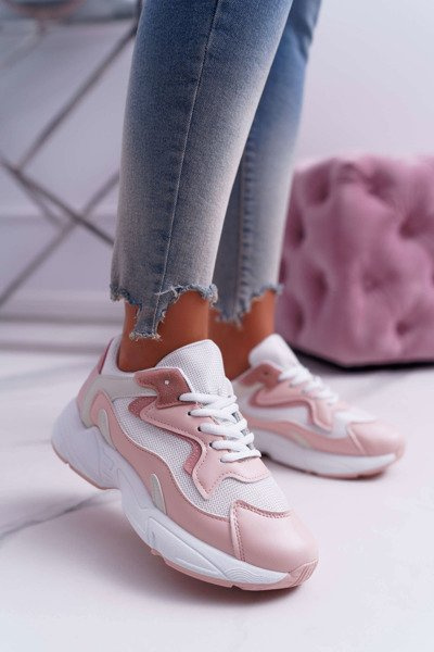 Dámske športové topánky ružový biely šok