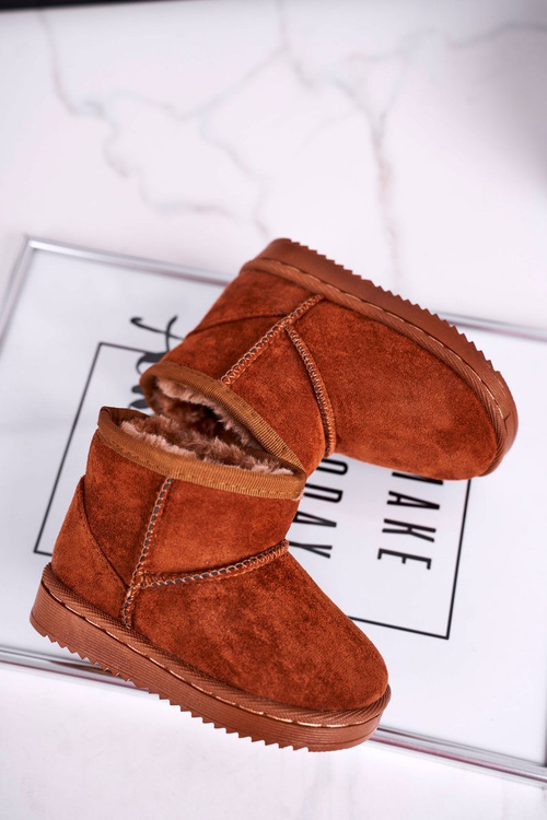 Dětské Teplé Sněhule Semišové Hnědé Gooby