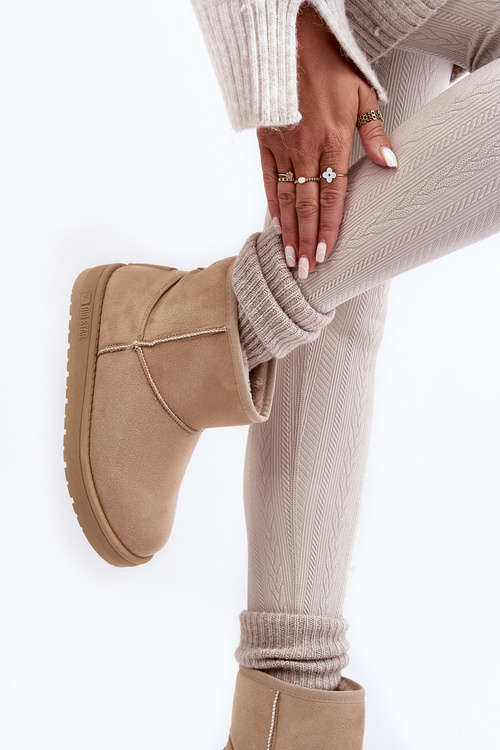 Dámske snehové topánky izolované veľkou hviezdou MM274160 béžová kožušina