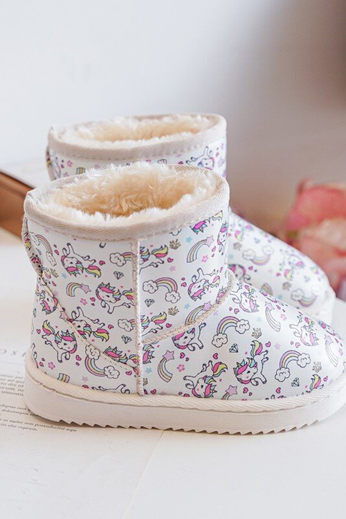 Detské snehové topánky vzorované béžou Elenet