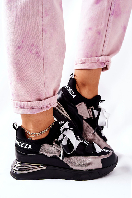 Sportovní Tenisky Černé A Stříbrné Dexla