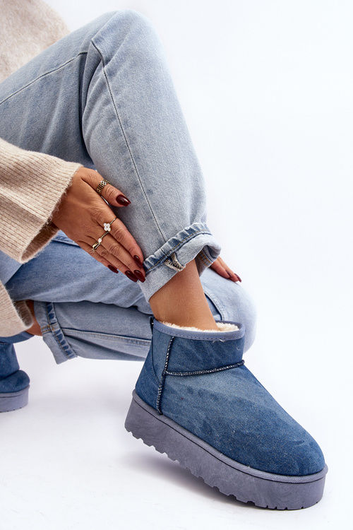 Dámske snehové topánky s trblietkami na platforme Blue Margella