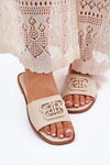 Plné Dámske Sandále S Dekoratívnym Detailom Béžové Nenitta