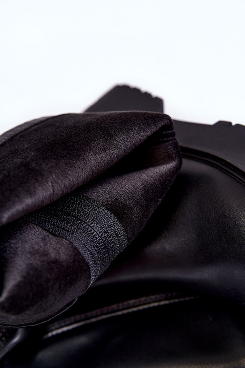 Dámske kožené topánky na platforme Black Aretha