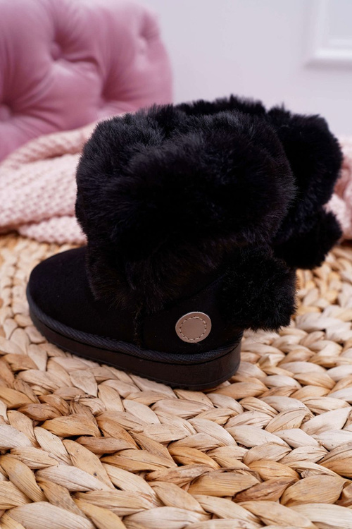 Dětské Sněhule zateplené Černé Kiks