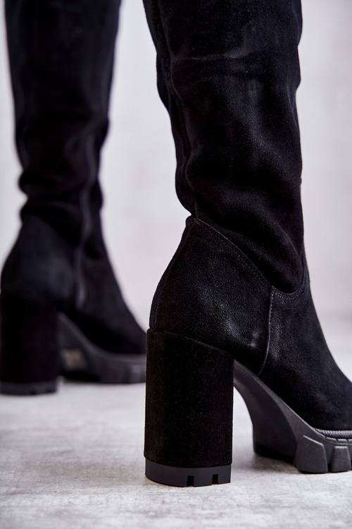 Módne semišové topánky, čierne estrelasky