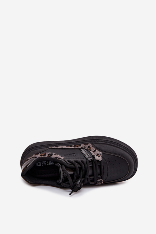 Dámske Sneakers Na Platforme Big Star SS274358 Leopardie Čierne