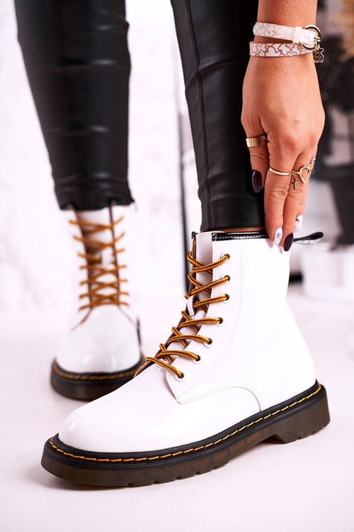 Dámské Traperky Kožené Bílé GOE GG2N3057A