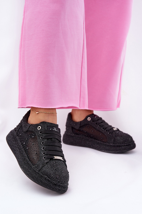 Zdobené tenisky na platformě GOE NN2N4021 černé