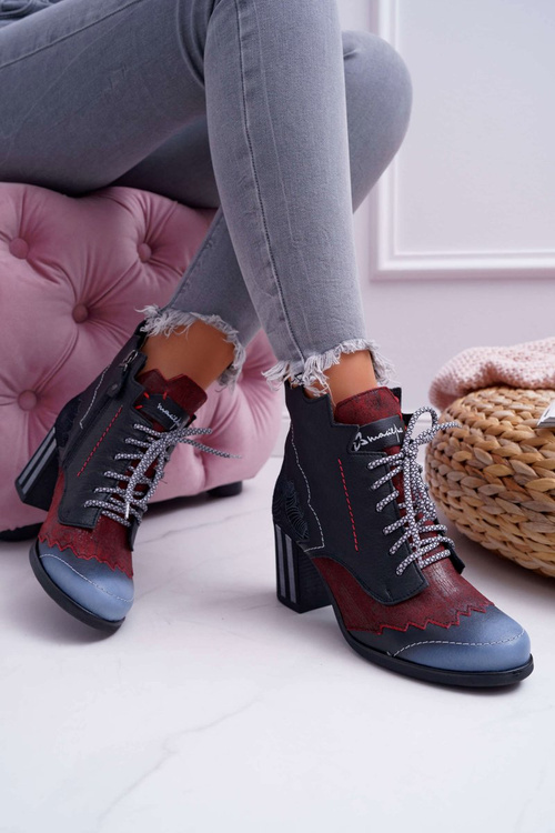 Dámske kožené topánky Maciejka Black Boots 03190-01