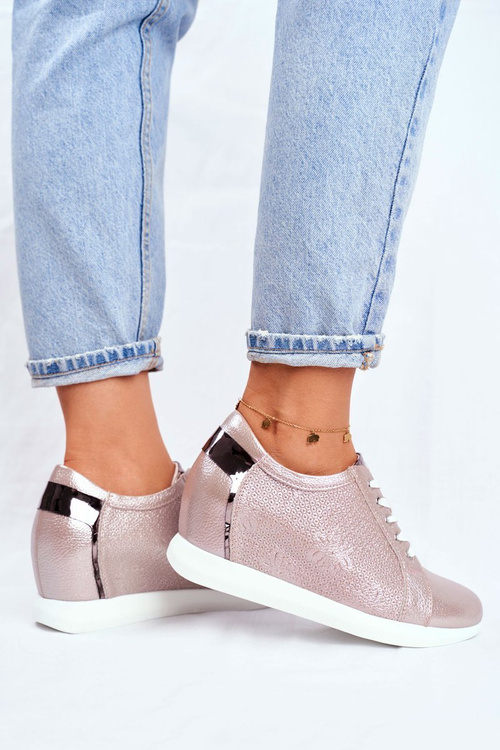 Dámská Obuv Sneakers Sergio Leone Béžový lesk SP235