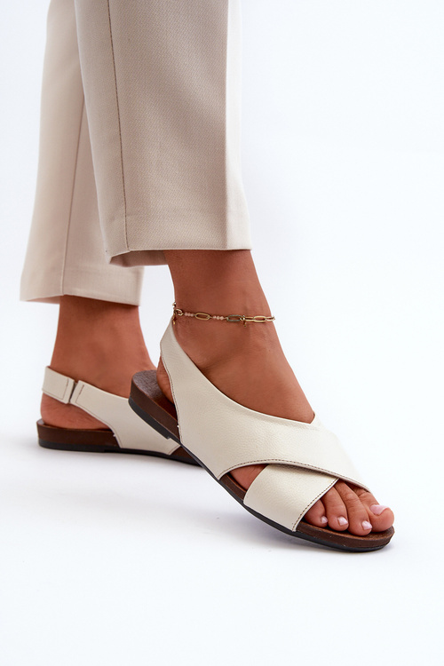 Zazoo 40407 Dámske Kožené Sandále Svetlo Bežové