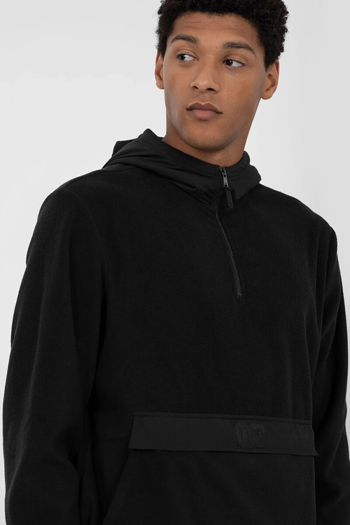 Mikina Polar 4F Pánská S Kapucí 4FAW23TFLEM137-20S Černá