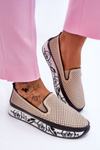 Dámské prolamované kožené tenisky Slip-On Béžové Sorito