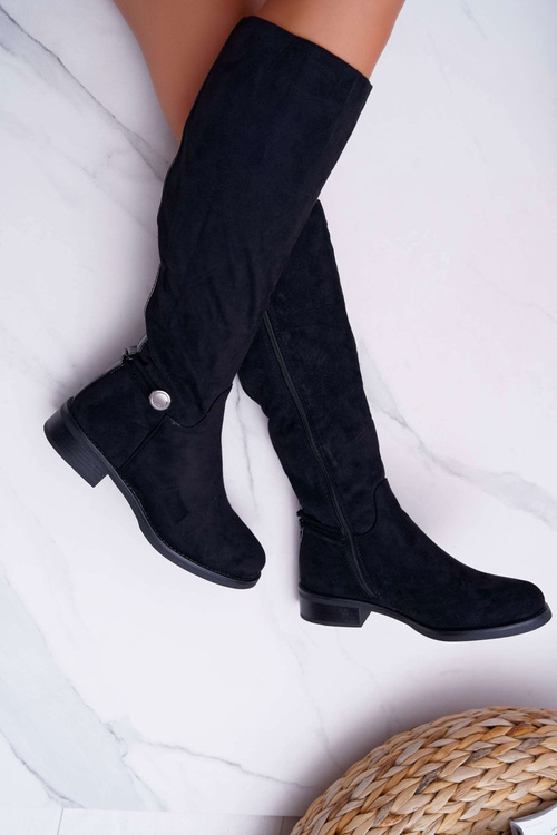 Dámské Kozačky Na Podpatku černé Xomea