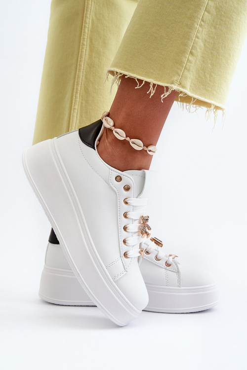 Dámské boty na platformě s ozdobami bílé Herbisa